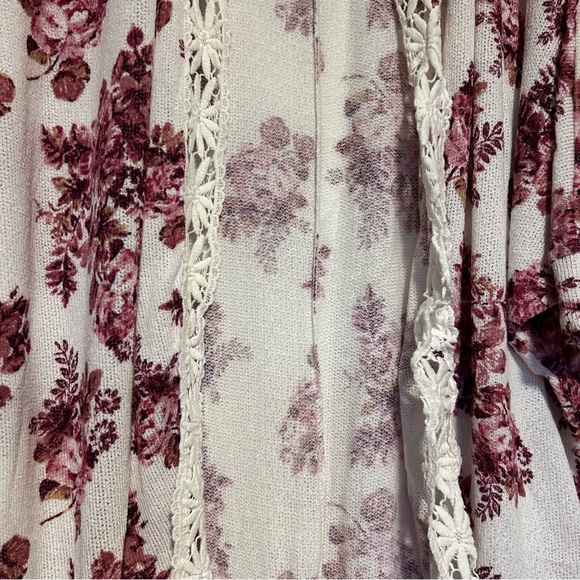 Pinque Stitch Fix Brushwood Crochet Trim Open Floral Cardigan | NWT | Size L - Picture 3 of 11